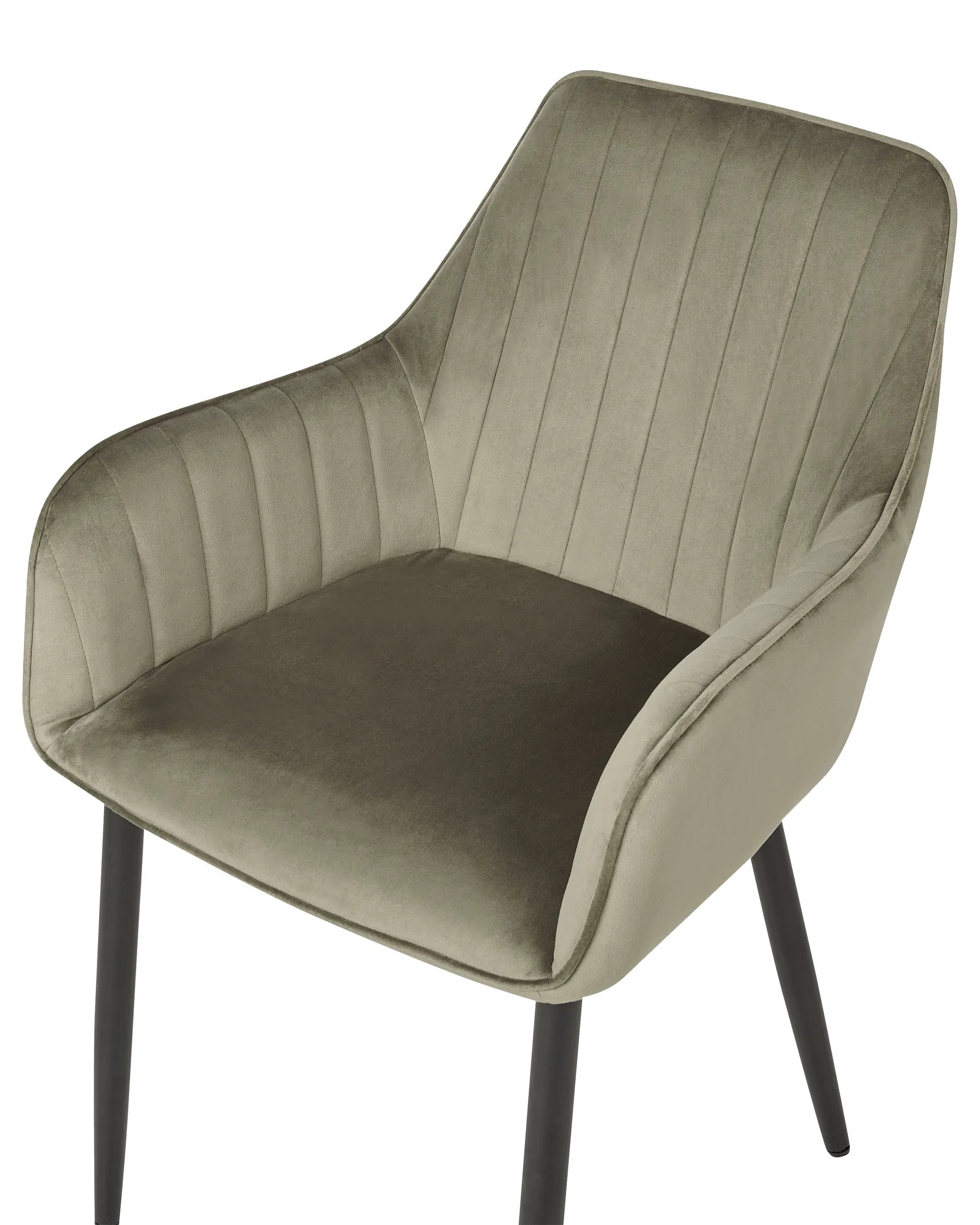 Set of 2 Dining Chairs WELLSTON Velvet Olive Green