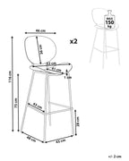 Set of 2 Bar Chairs SHONTO Black