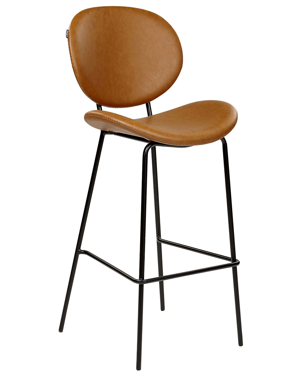 Set of 2 Bar Chairs LUANA Faux Leather Golden Brown