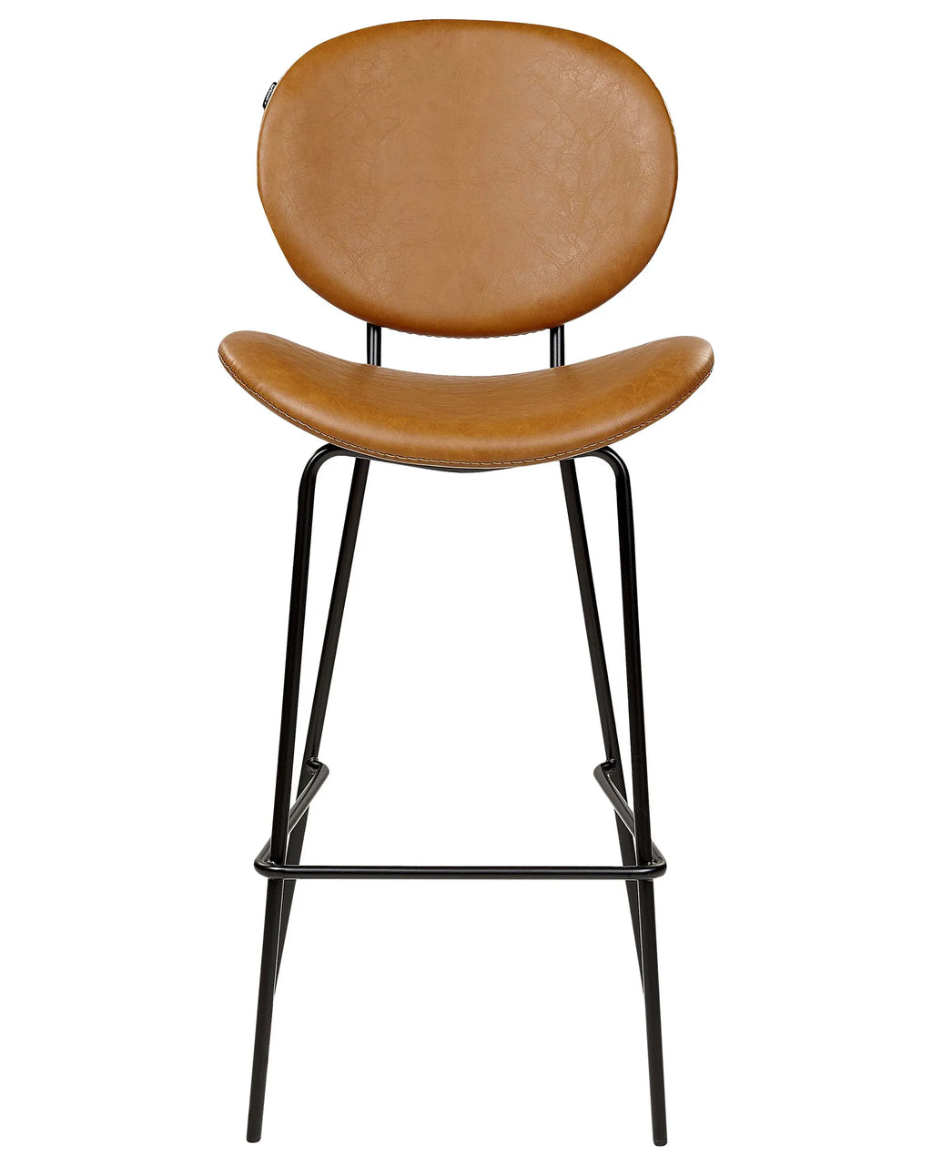 Set of 2 Bar Chairs LUANA Faux Leather Golden Brown