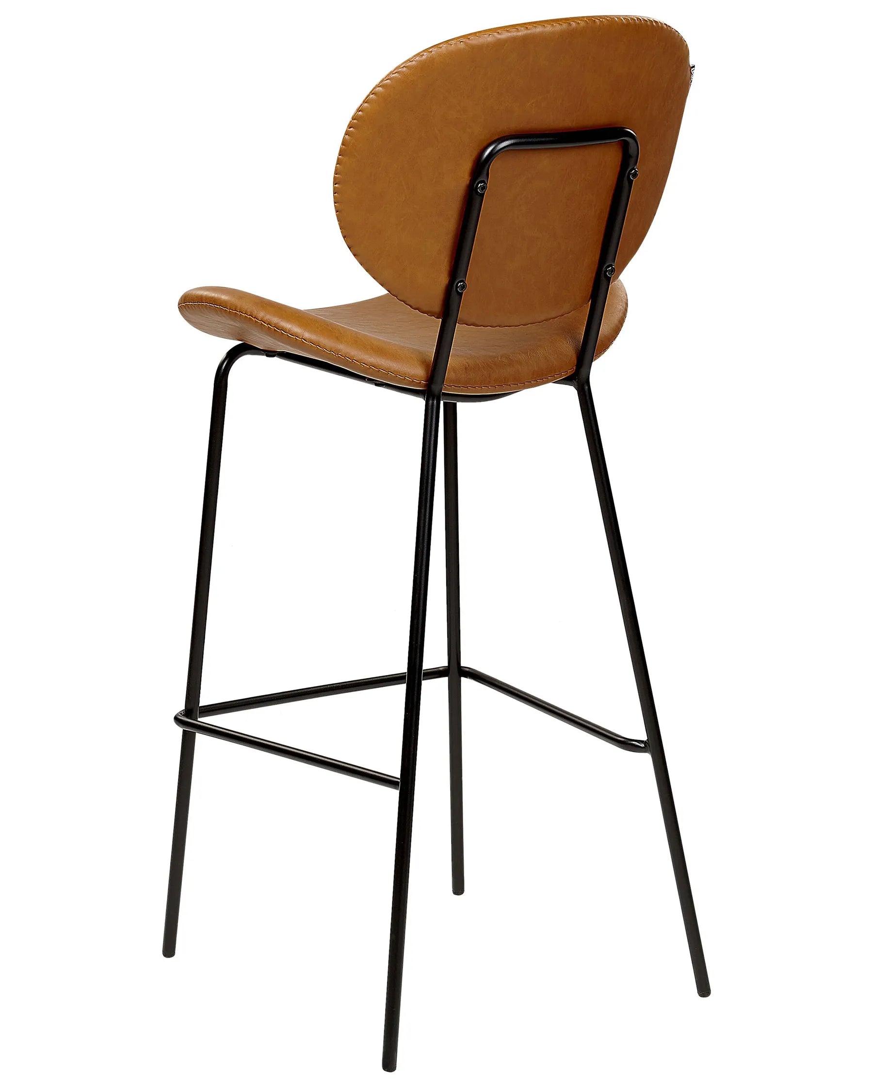 Set of 2 Bar Chairs LUANA Faux Leather Golden Brown