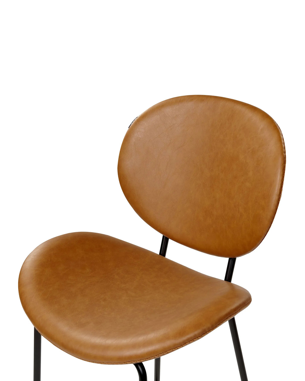 Set of 2 Bar Chairs LUANA Faux Leather Golden Brown