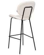 Set of 2 Bar Chairs LUANA Boucle White
