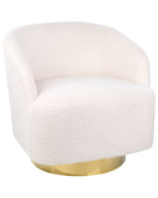 Swivel Armchair LAVIK Boucle Off-White