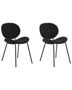 Set of 2 Dining Chairs LUANA Boucle Black