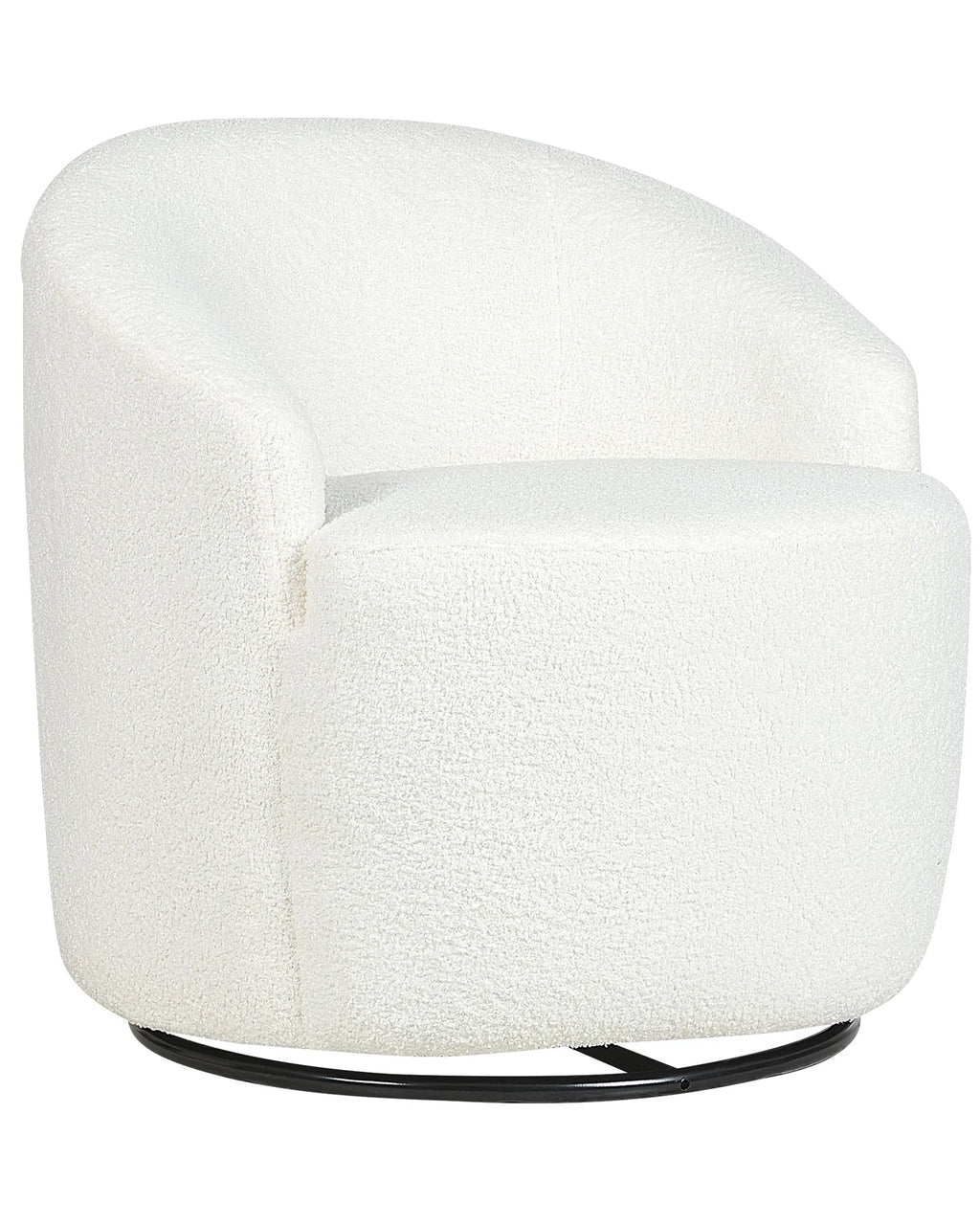 Swivel Armchair DAVIK Boucle Off-White