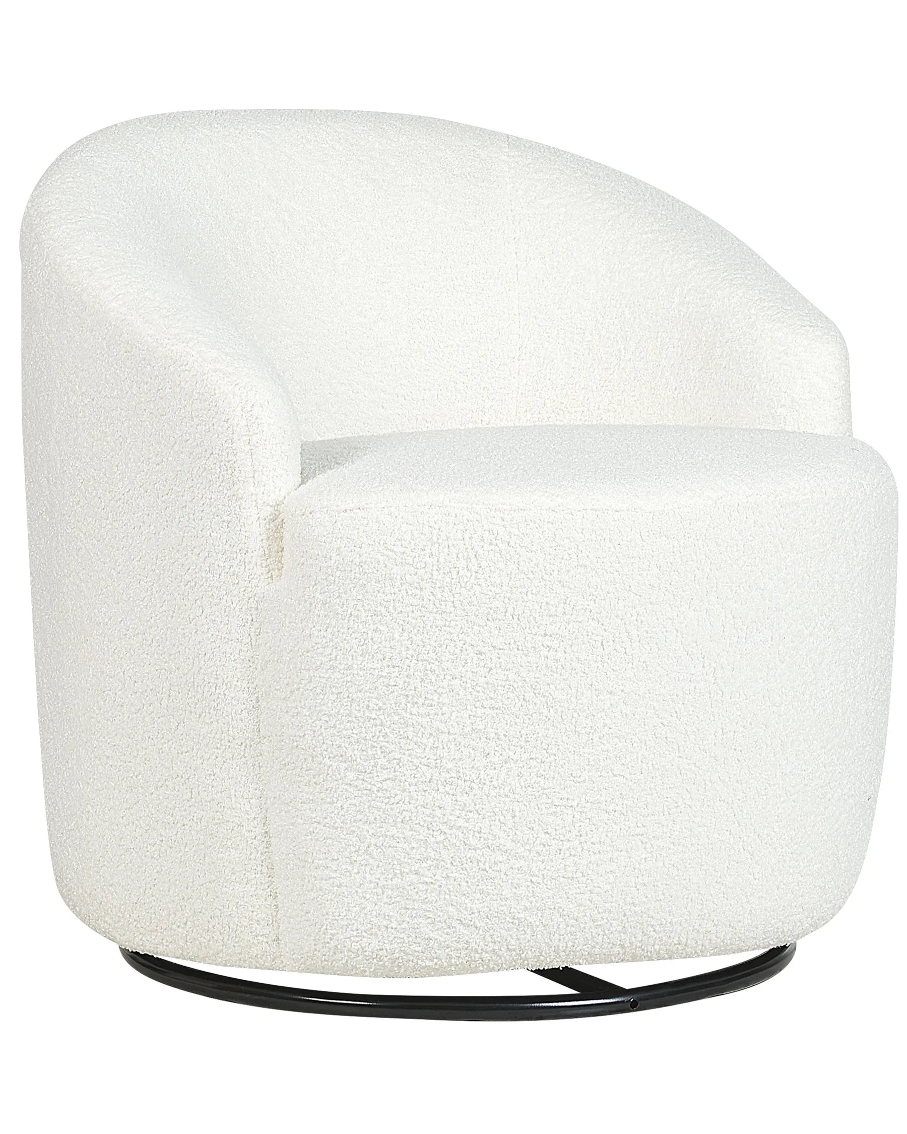 Swivel Armchair DAVIK Boucle Off-White