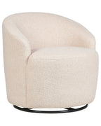 Swivel Armchair DAVIK Boucle Beige