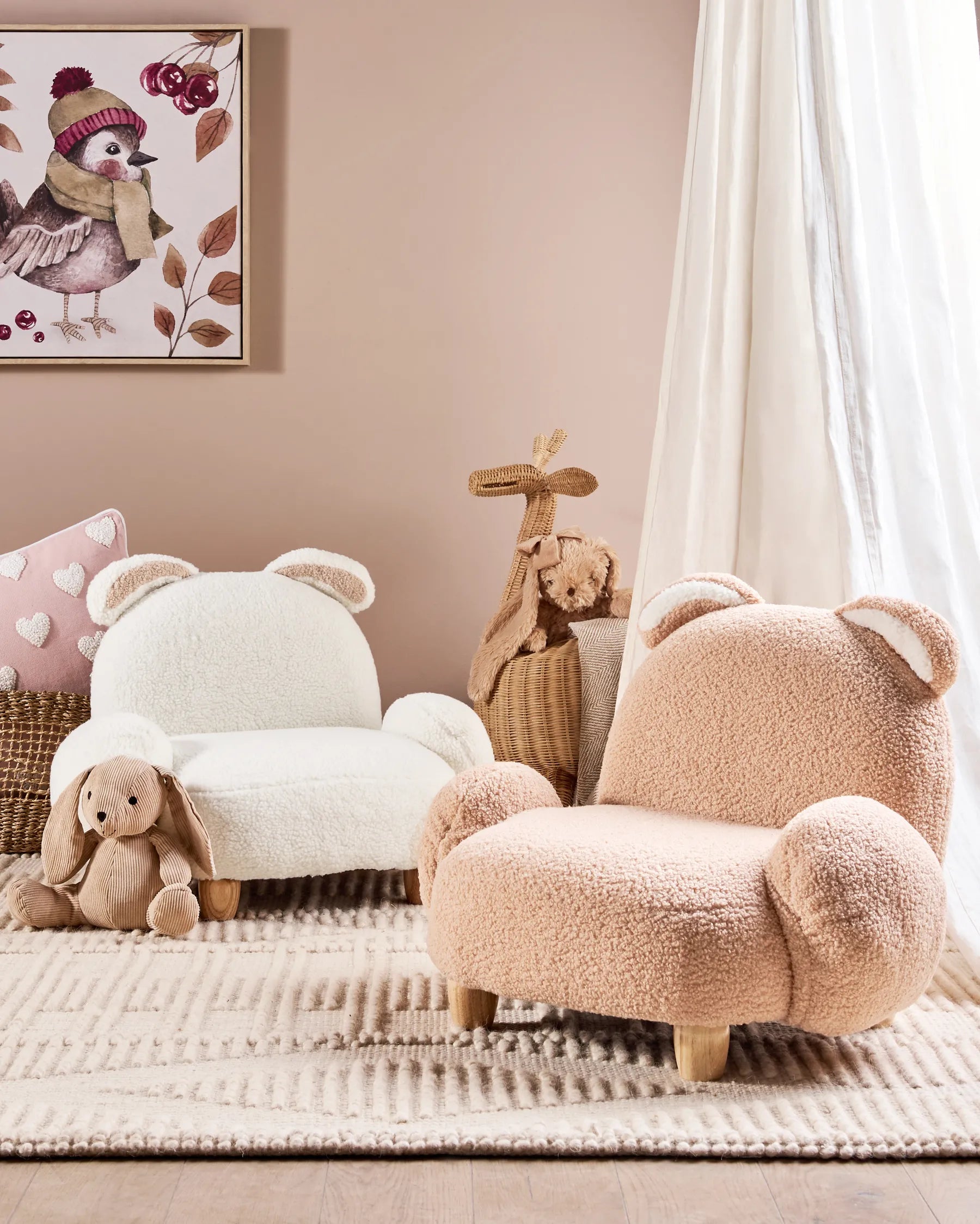 Kids Armchair Rabbit KANNA Boucle Off-White