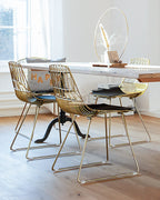 Set of 2 Dining Chairs HARLAN Metal Gold