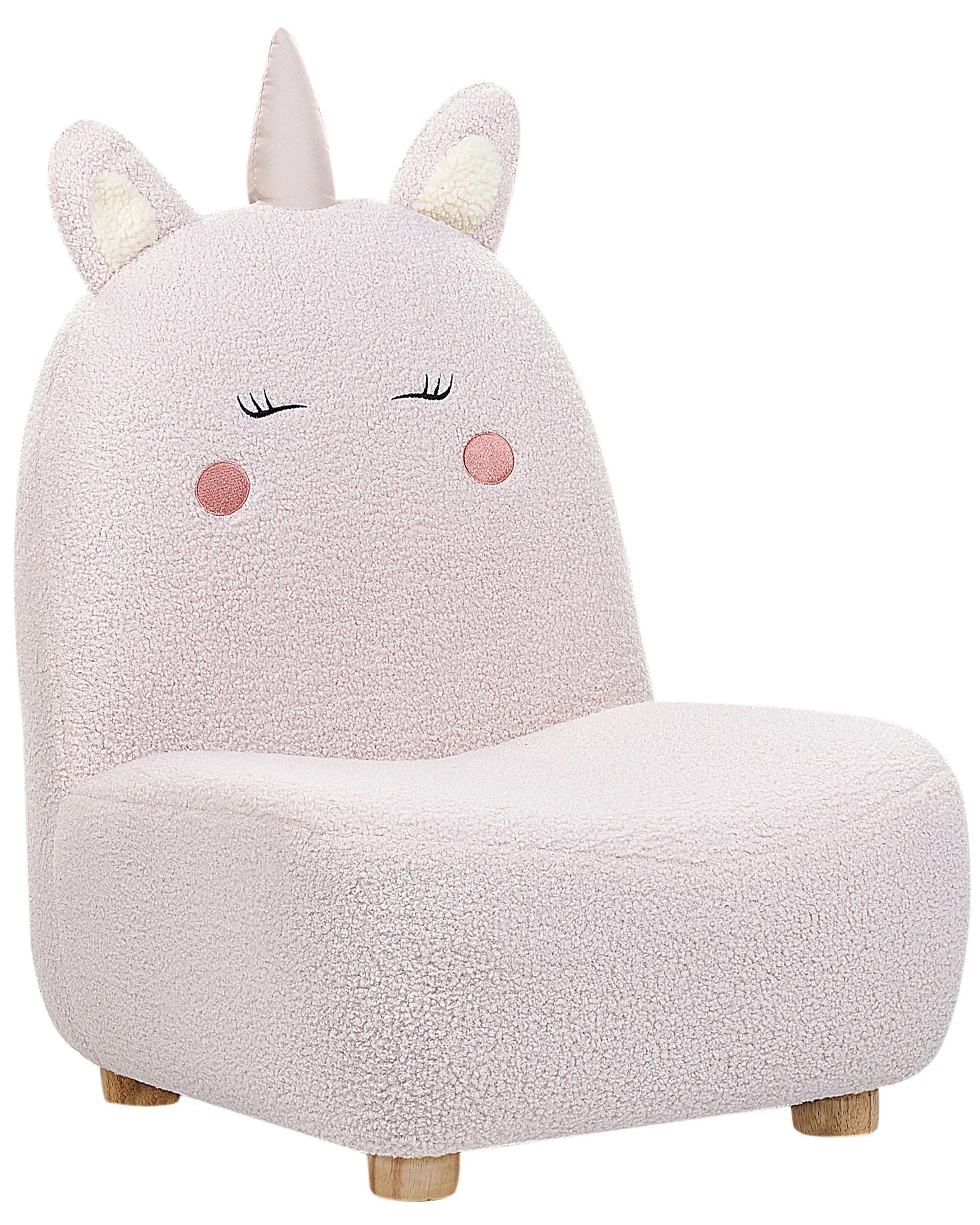 Kids Armchair Unicorn LULEA Boucle Pastel Pink