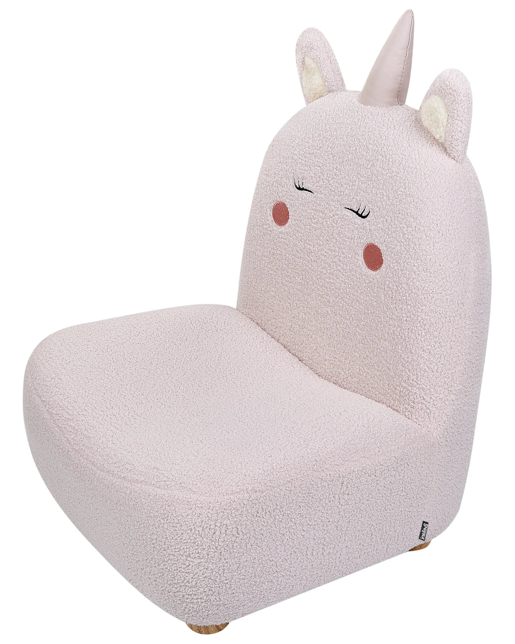 Kids Armchair Unicorn LULEA Boucle Pastel Pink