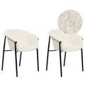 Set of 2 Dining Chairs AMES Boucle Off-White