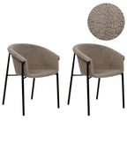 Set of 2 Dining Chairs AMES Boucle Taupe