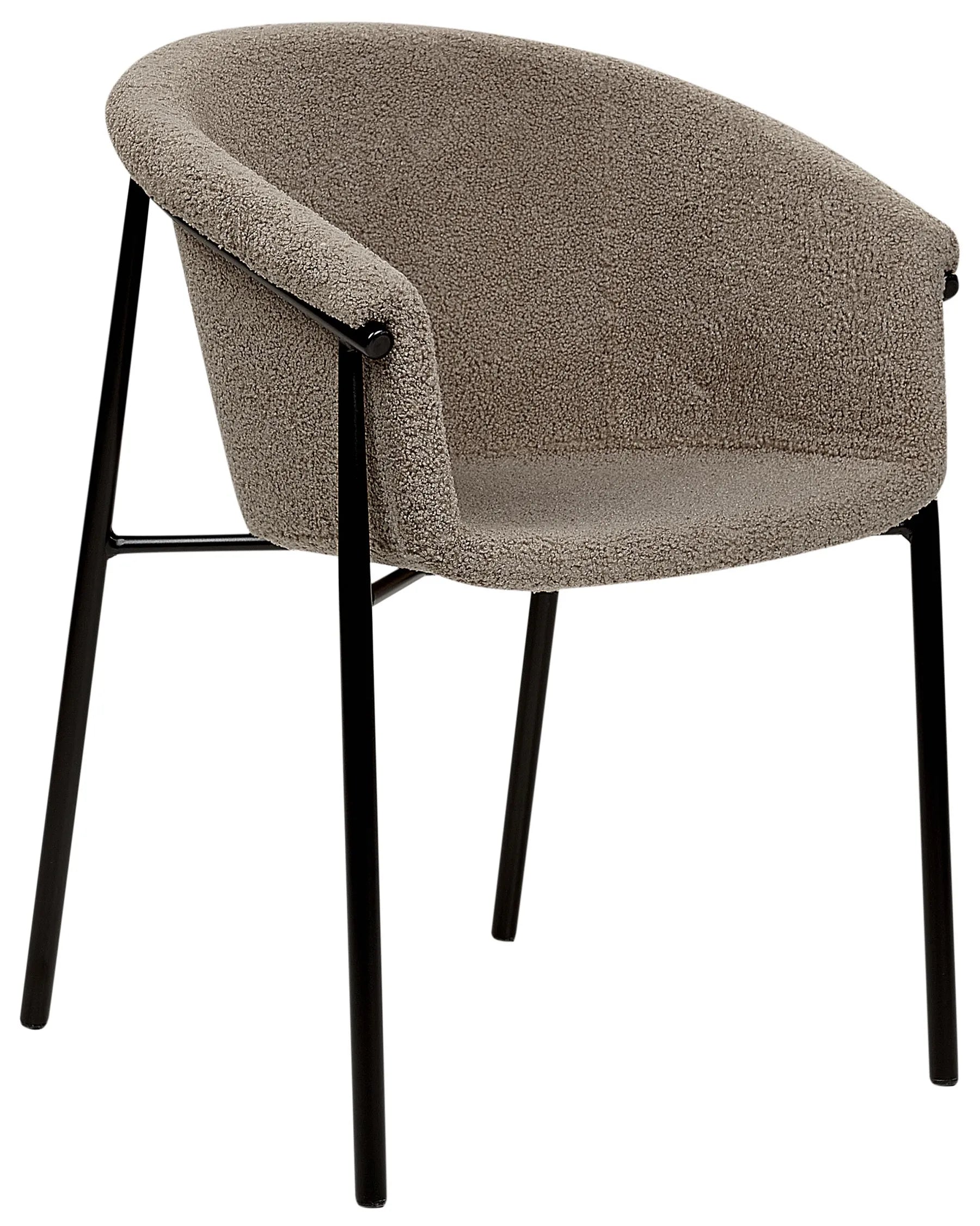 Set of 2 Dining Chairs AMES Boucle Taupe