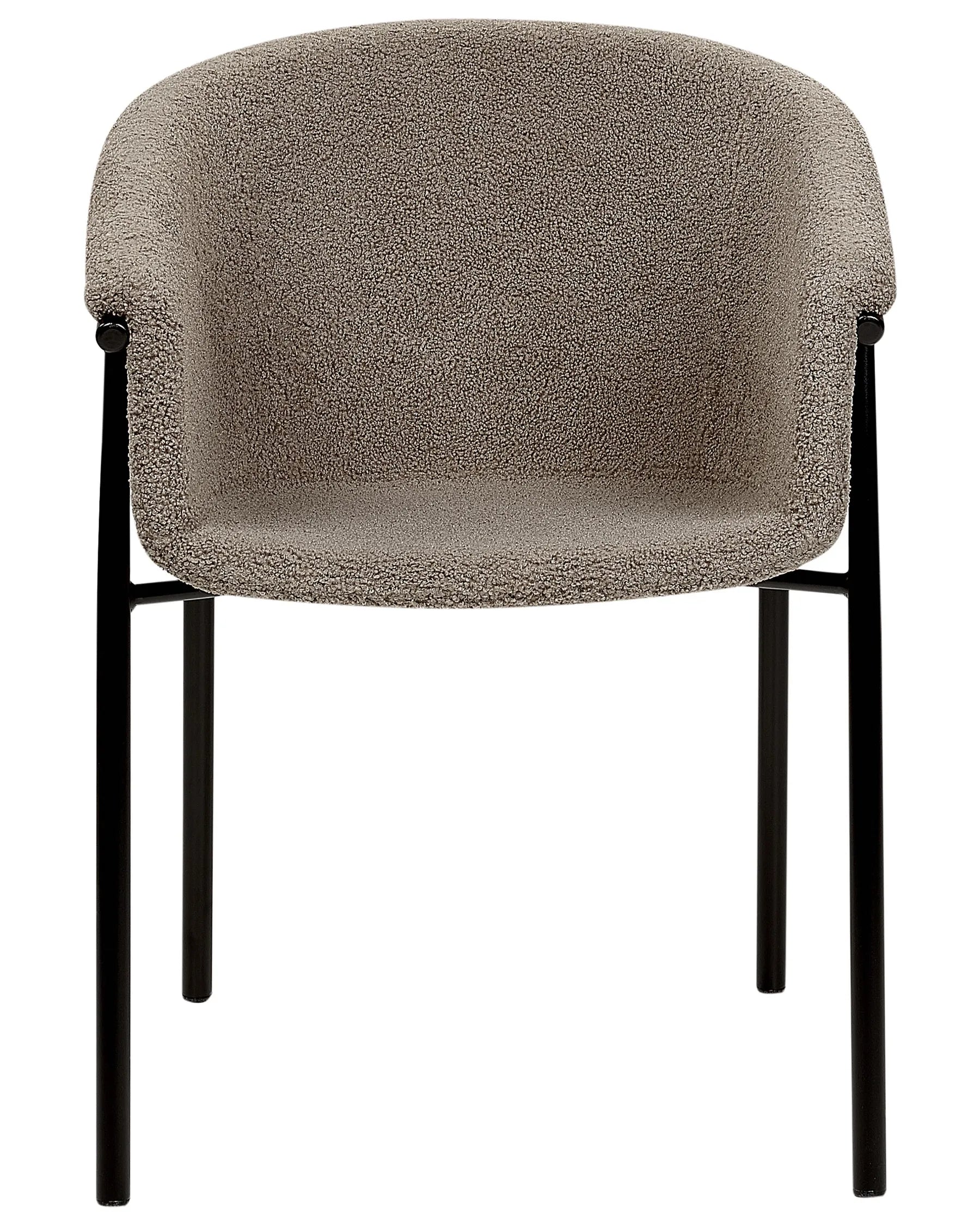Set of 2 Dining Chairs AMES Boucle Taupe