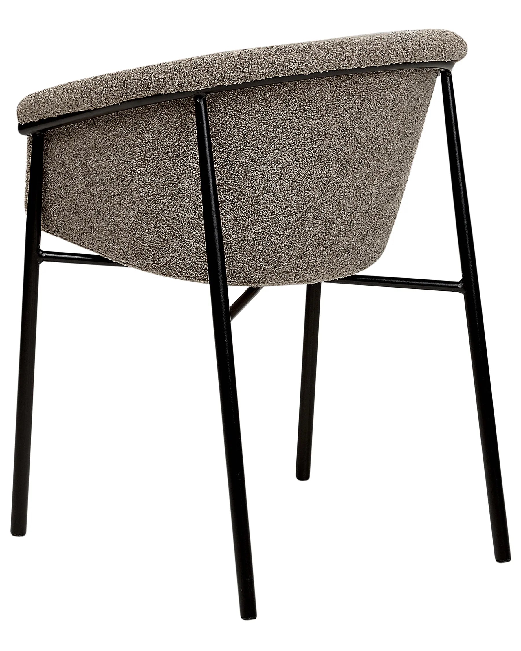 Set of 2 Dining Chairs AMES Boucle Taupe