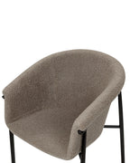 Set of 2 Dining Chairs AMES Boucle Taupe