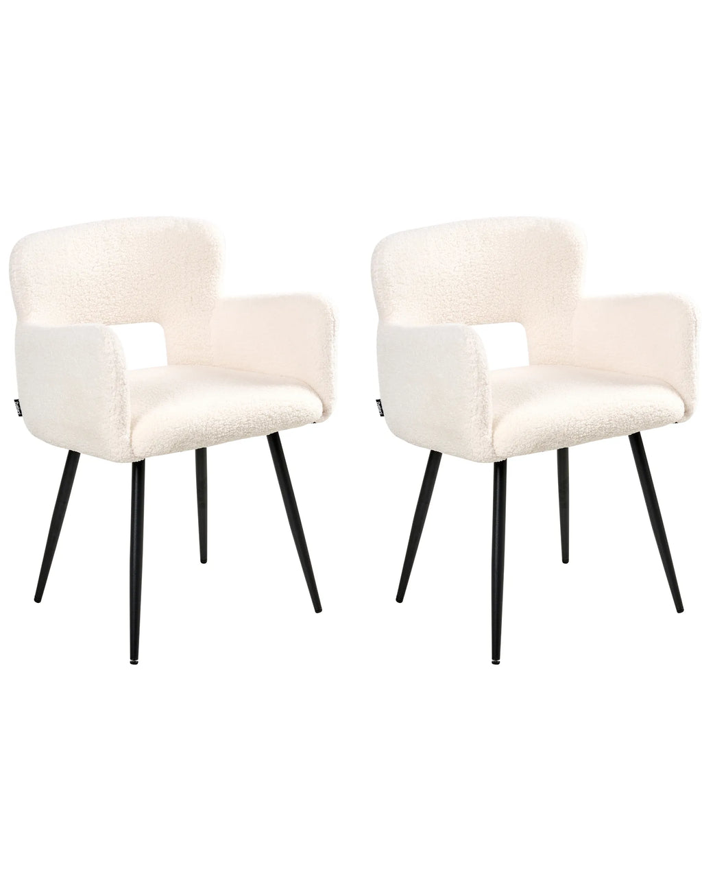 Set of 2 Dining Chairs SANILAC Boucle White