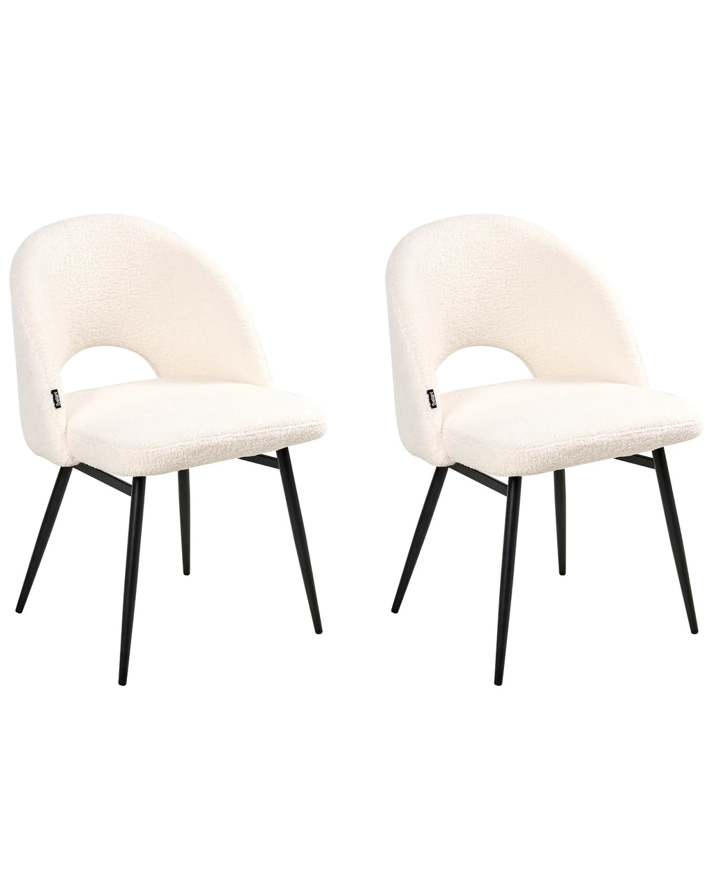 Set of 2 Dining Chairs ONAGA Boucle White