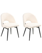 Set of 2 Dining Chairs ONAGA Boucle White