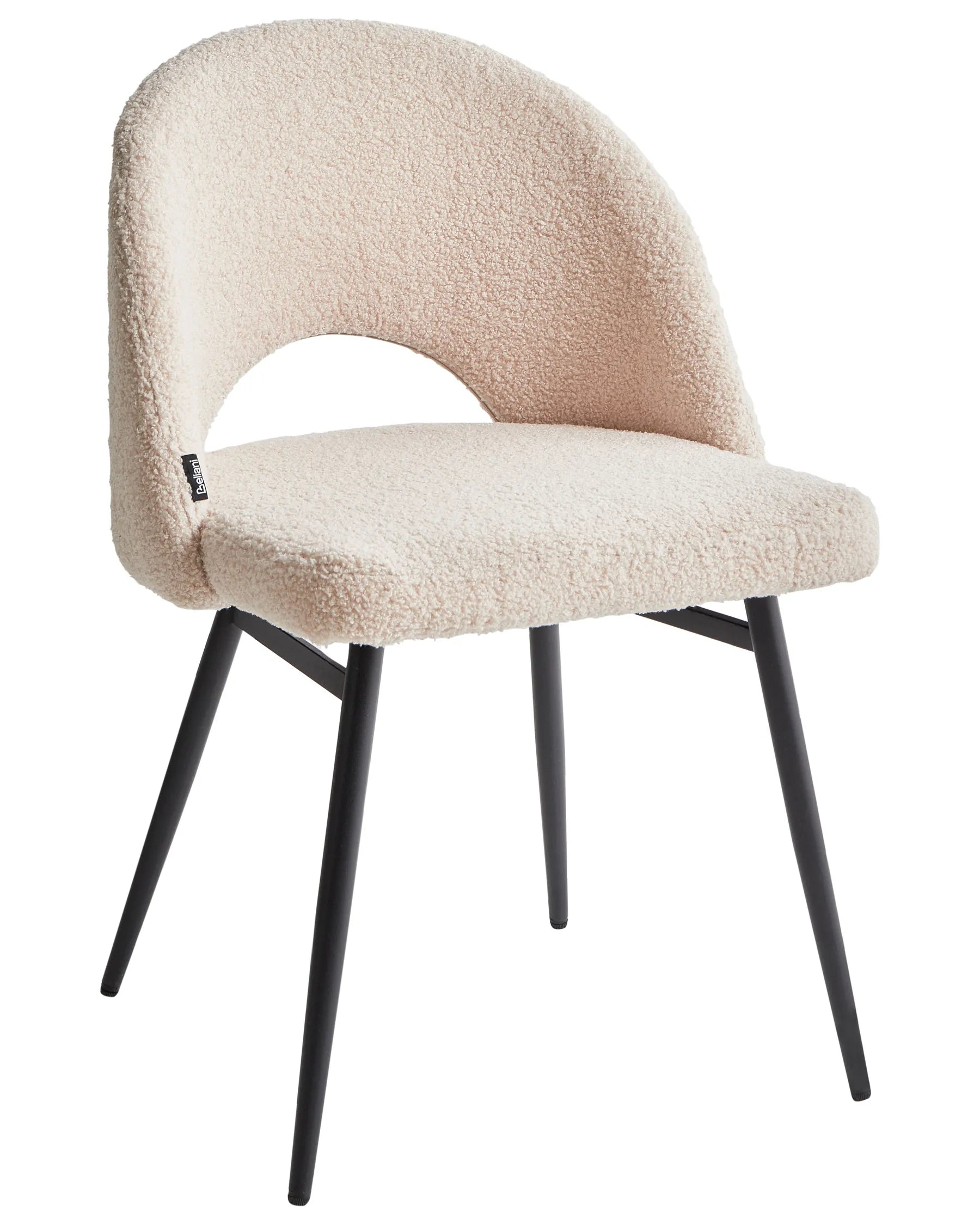 Set of 2 Dining Chairs ONAGA Boucle Beige