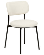 Set of 2 Dining Chairs CASEY Boucle Off-White