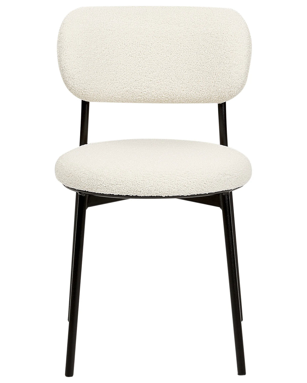 Set of 2 Dining Chairs CASEY Boucle Off-White