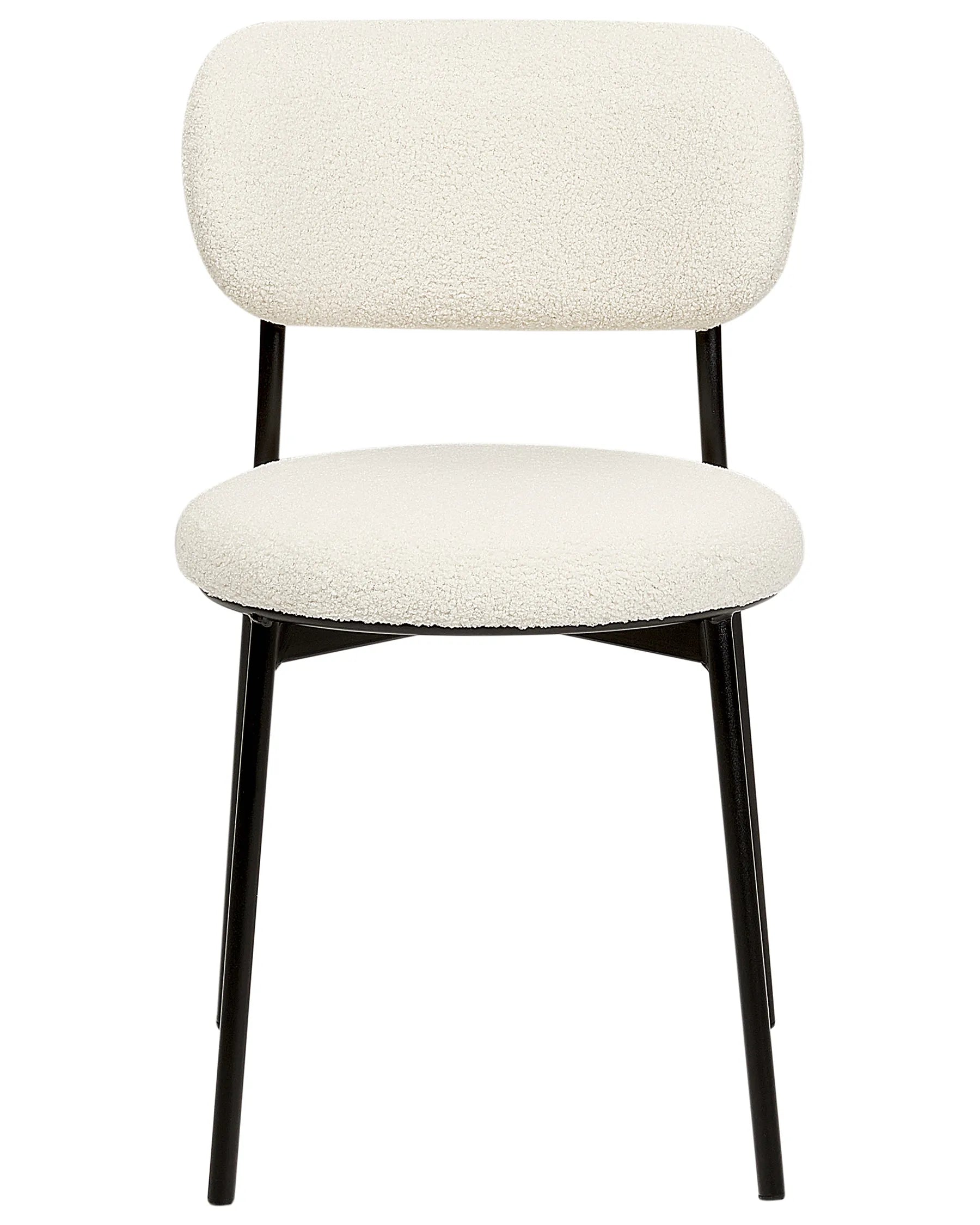 Set of 2 Dining Chairs CASEY Boucle Off-White
