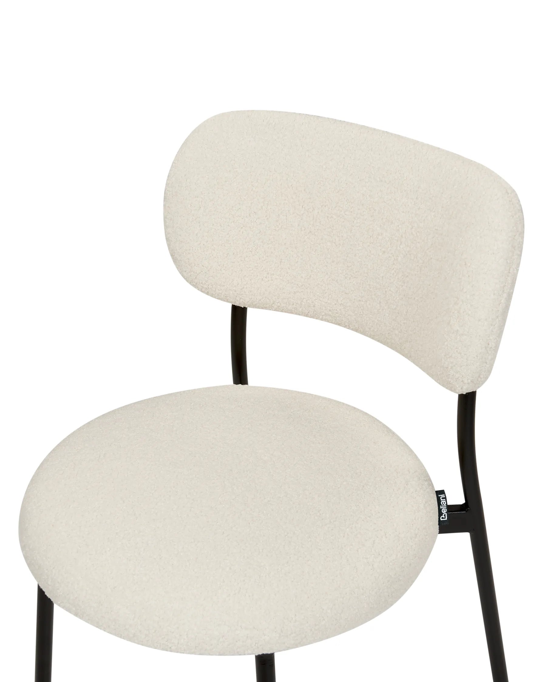 Set of 2 Dining Chairs CASEY Boucle Off-White