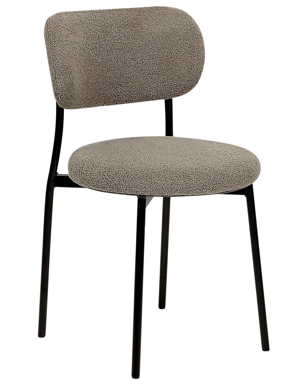 Set of 2 Dining Chairs CASEY Boucle Taupe