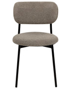 Set of 2 Dining Chairs CASEY Boucle Taupe