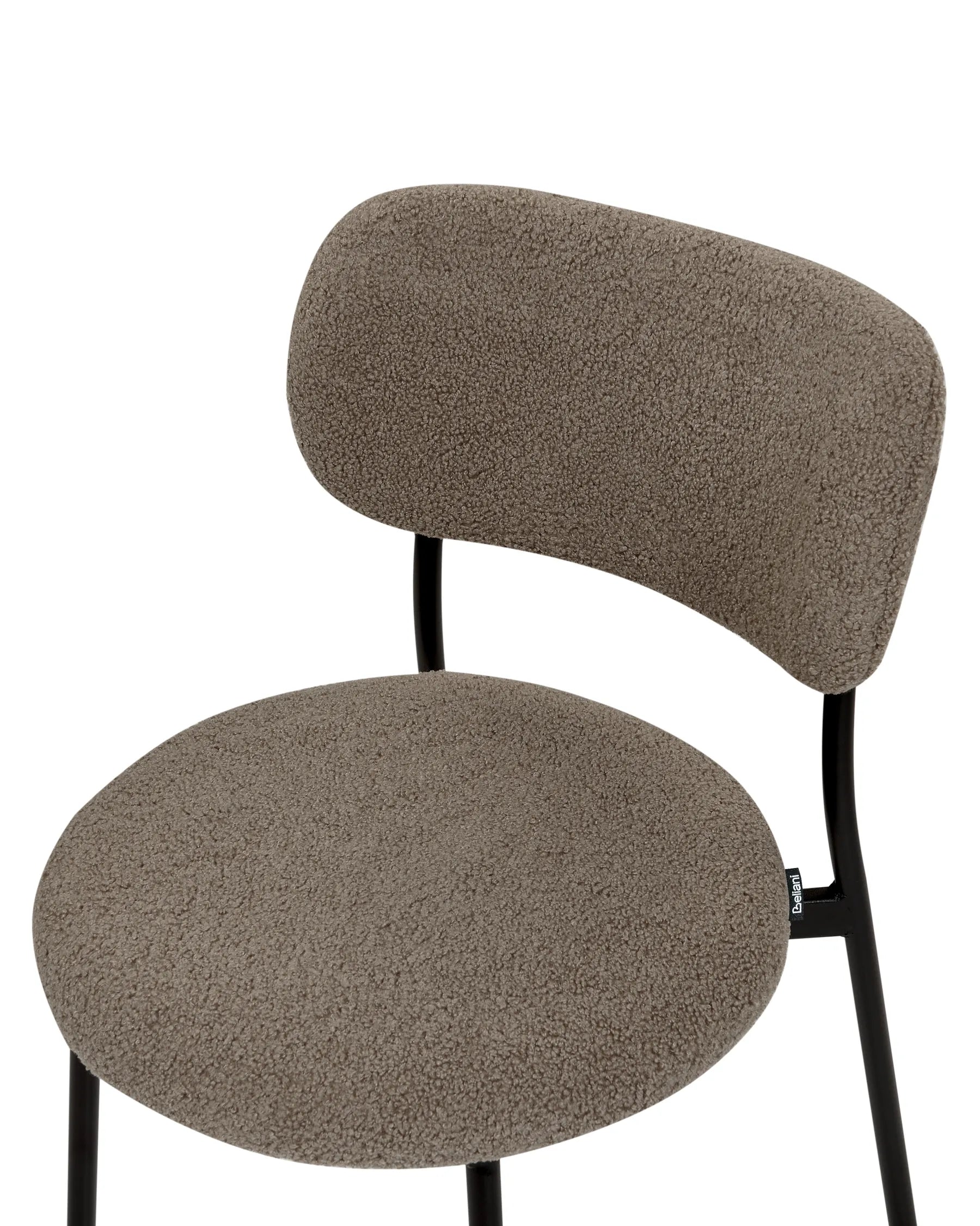 Set of 2 Dining Chairs CASEY Boucle Taupe