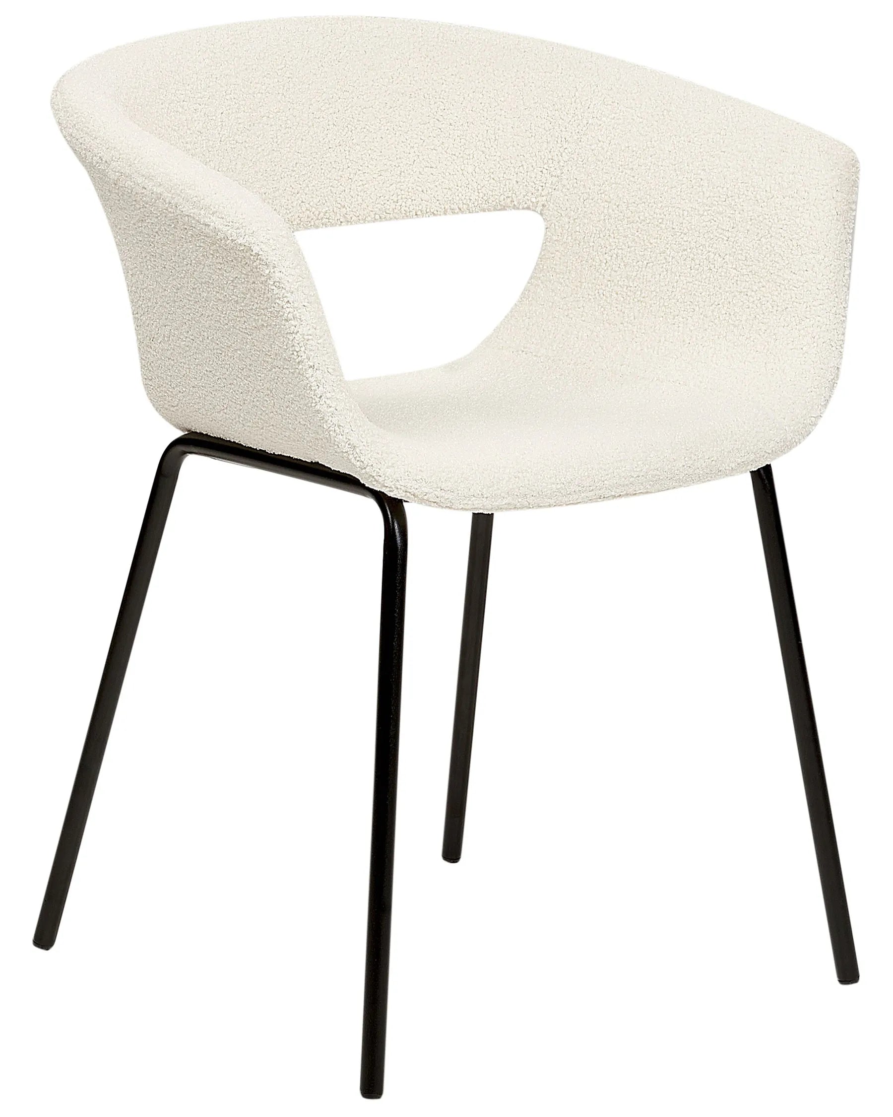Set of 2 Dining Chairs ELMA Boucle Off-White