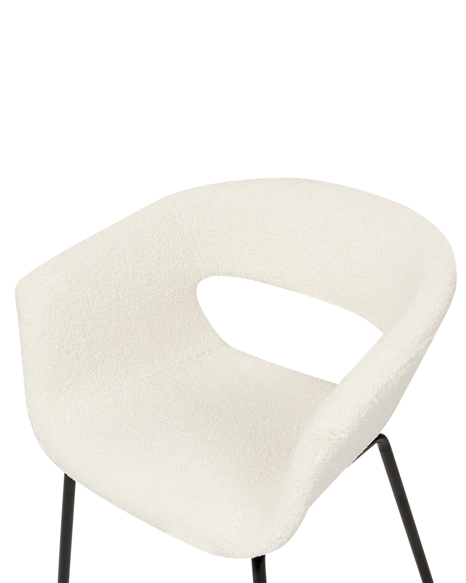 Set of 2 Dining Chairs ELMA Boucle Off-White