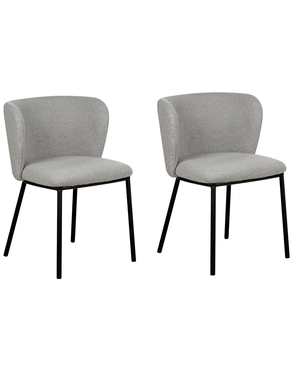 Set of 2 Dining Chairs MINA Boucle Grey
