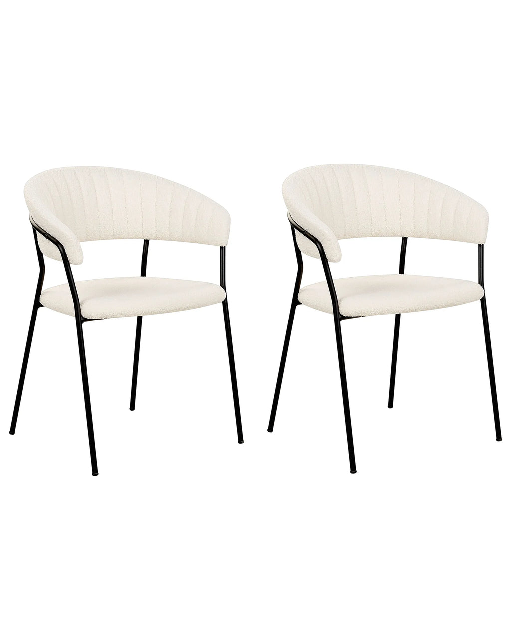 Set of 2 Dining Chairs MARIPOSA Boucle Off-White