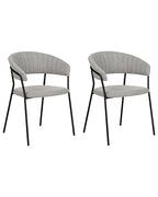 Set of 2 Dining Chairs MARIPOSA Boucle Grey