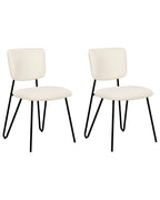 Set of 2 Dining Chairs NELKO Boucle Off-White