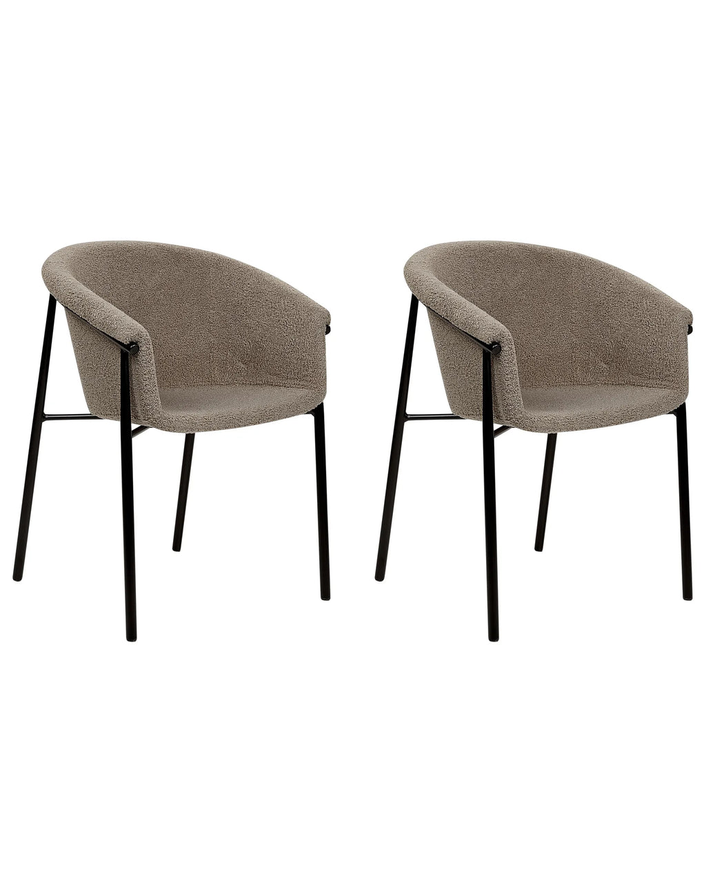 Set of 2 Dining Chairs AMES Boucle Taupe