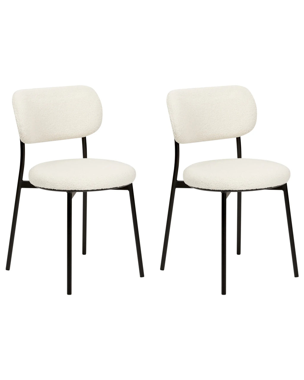 Set of 2 Dining Chairs CASEY Boucle Off-White