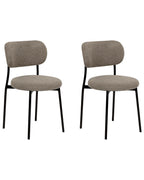 Set of 2 Dining Chairs CASEY Boucle Taupe