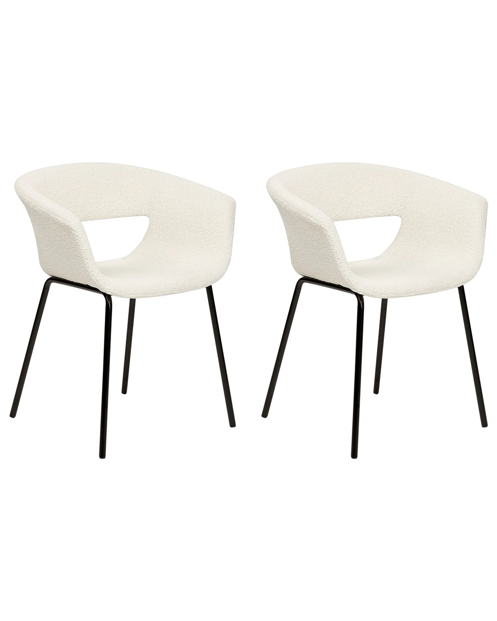 Set of 2 Dining Chairs ELMA Boucle Off-White
