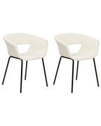 Set of 2 Dining Chairs ELMA Boucle Off-White