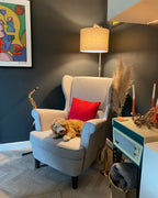 Wingback Chair ABSON Fabric Grey