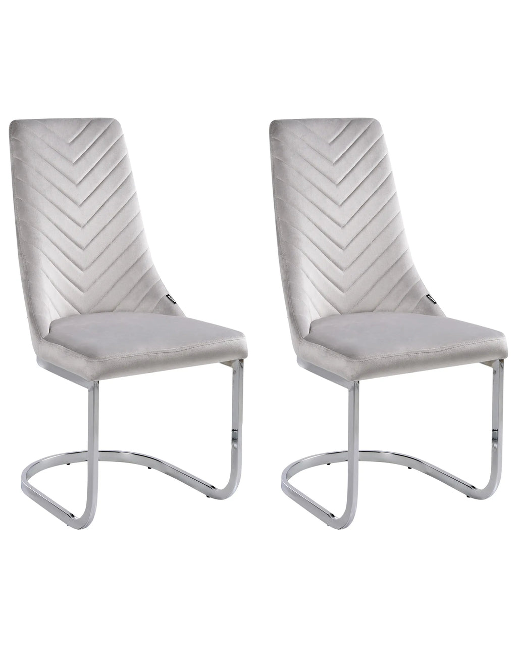 Set of 2 Dining Chairs ALTOONA Velvet Grey