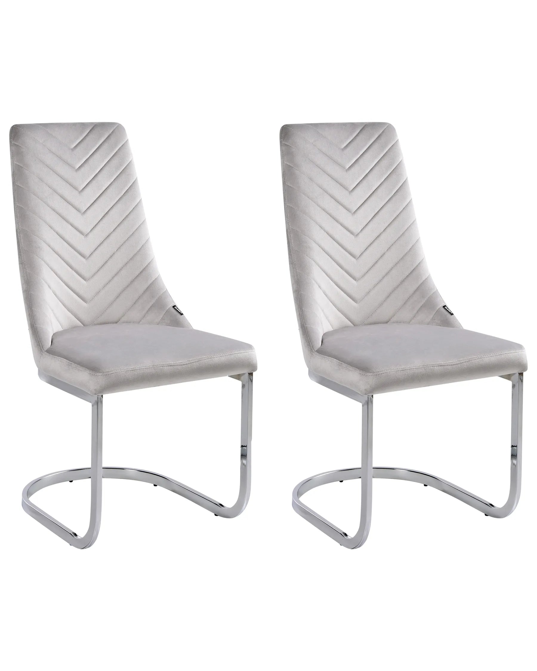 Set of 2 Dining Chairs ALTOONA Velvet Grey