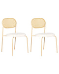 Set of 2 Dining Chairs ADAVER Metal Light Brown