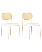 Set of 2 Dining Chairs ADAVER Metal Light Brown