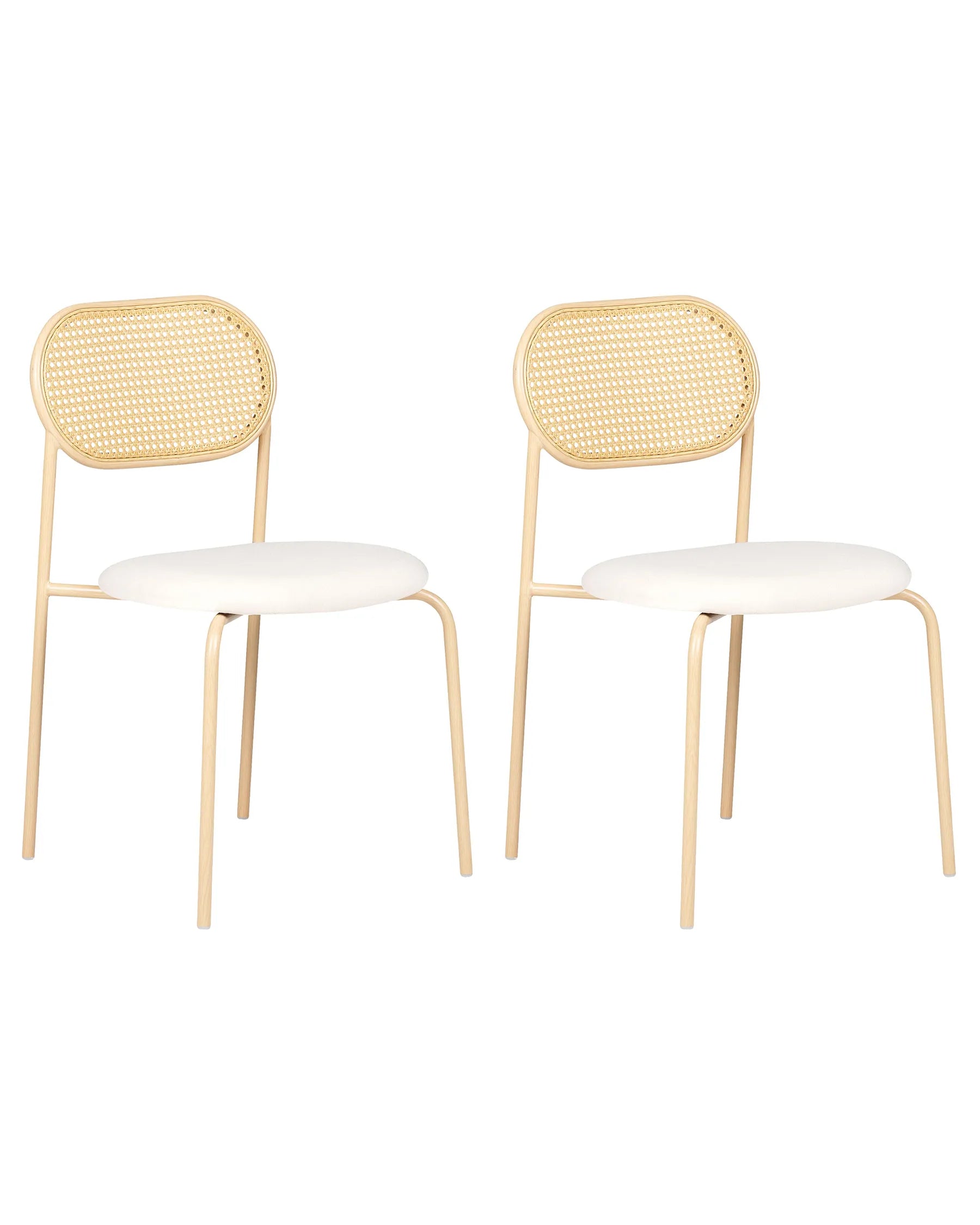 Set of 2 Dining Chairs ADAVER Metal Light Brown
